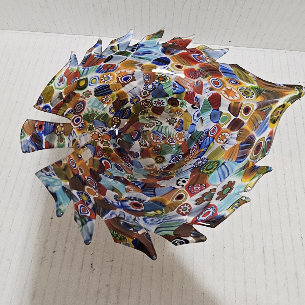 La Murrina Murano Italy Millefiori Colorful Art Glass Fish 5.5" Signed Bowl - Picture 2 of 12